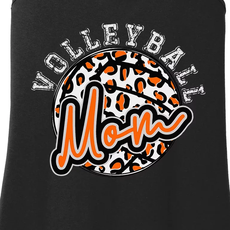 Leopard Cheetah Volleyball Orange Mom Trendy Ladies Essential Tank