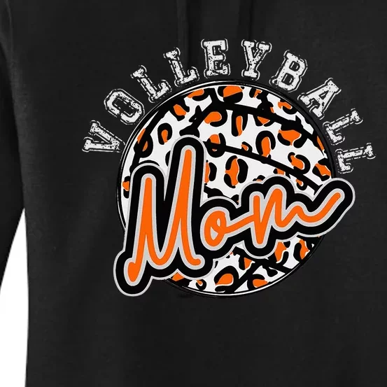 Leopard Cheetah Volleyball Orange Mom Trendy Women's Pullover Hoodie