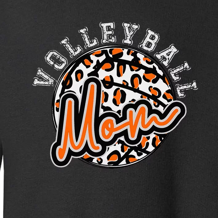 Leopard Cheetah Volleyball Orange Mom Trendy Toddler Sweatshirt