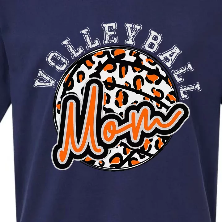 Leopard Cheetah Volleyball Orange Mom Trendy Sueded Cloud Jersey T-Shirt