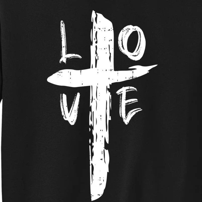 Love Cross Valentines Day Cool Religious Christian Sweatshirt