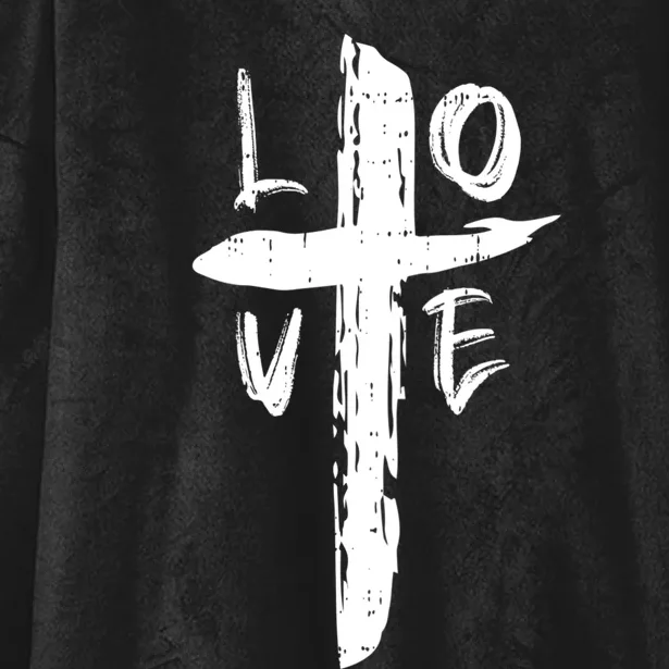 Love Cross Valentines Day Cool Religious Christian Hooded Wearable Blanket