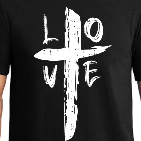 Love Cross Valentines Day Cool Religious Christian Pajama Set