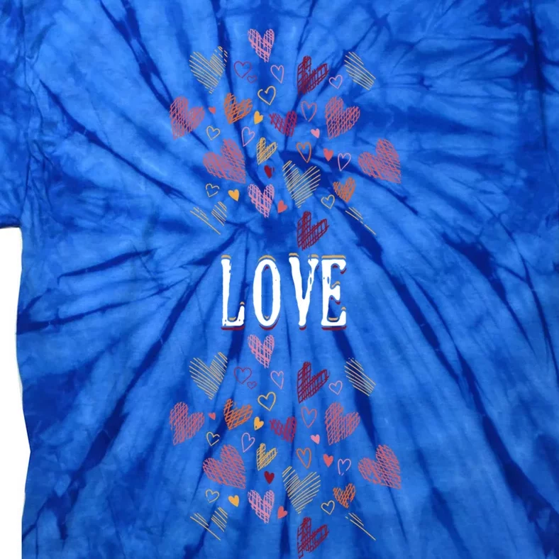 Love Cute Valentines Day Funny Gift For Her Rotic Heart Meaningful Gift Tie-Dye T-Shirt