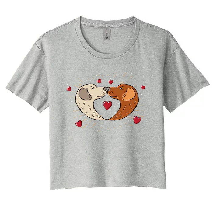 Labrador Cute Valentine's Day Dog Lovers Gift Tee Great Gift Women's Crop Top Tee