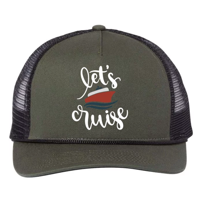 Let's Cruise Vacation Travel Retro Rope Trucker Hat Cap