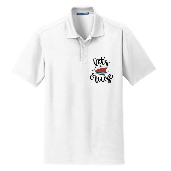 Let's Cruise Vacation Travel Dry Zone Grid Performance Polo