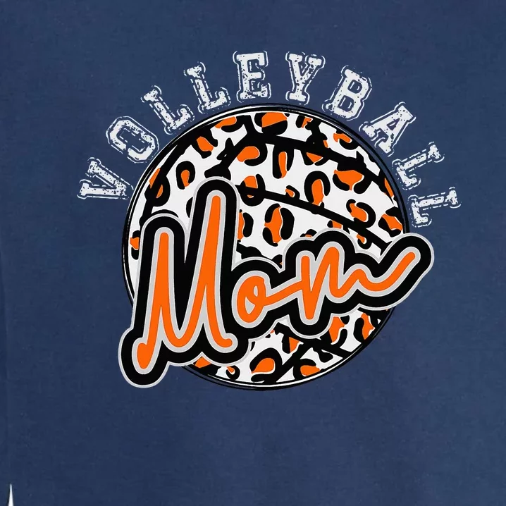 Leopard Cheetah Volleyball Orange Mom Trendy Garment-Dyed Sweatshirt