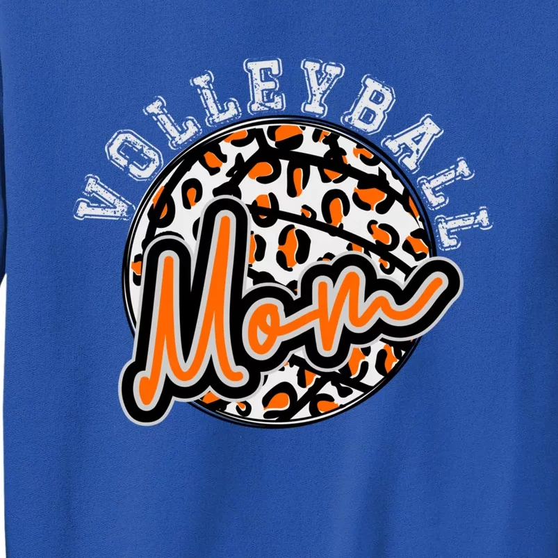 Leopard Cheetah Volleyball Orange Mom Gift Trendy Gift Tall Sweatshirt