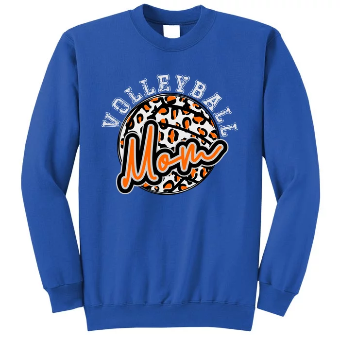 Leopard Cheetah Volleyball Orange Mom Gift Trendy Gift Tall Sweatshirt