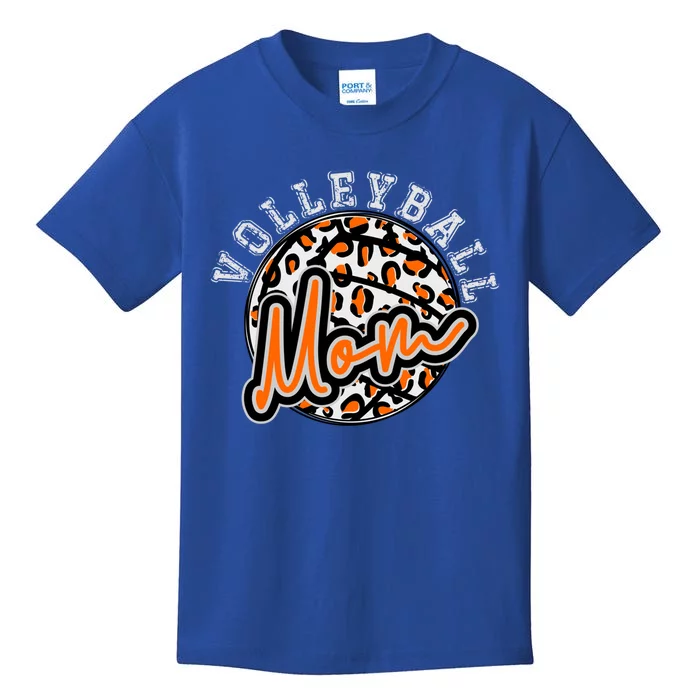 Leopard Cheetah Volleyball Orange Mom Gift Trendy Gift Kids T-Shirt