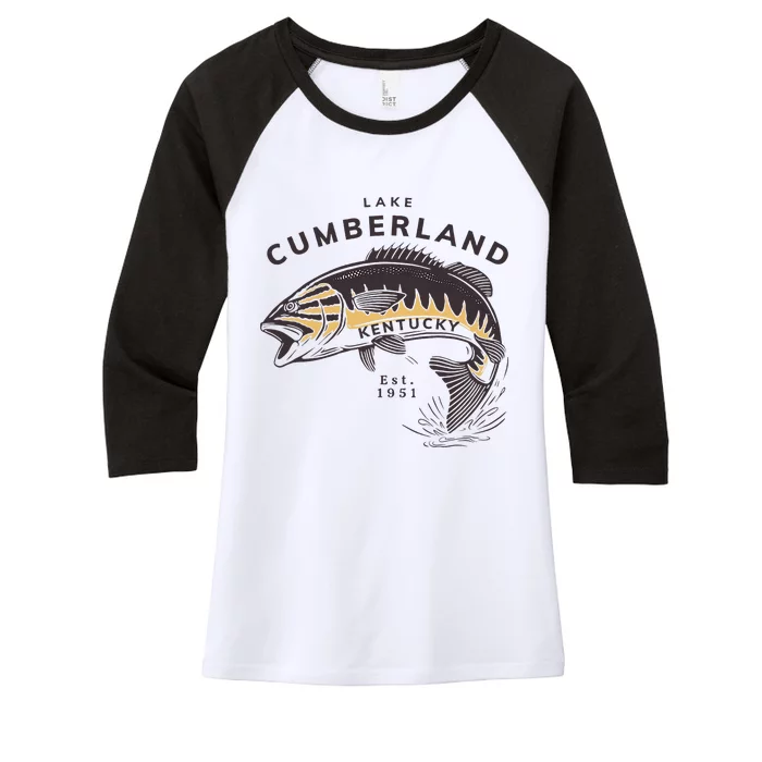 Lake Cumberland Vintage Kentucky Women's Tri-Blend 3/4-Sleeve Raglan Shirt