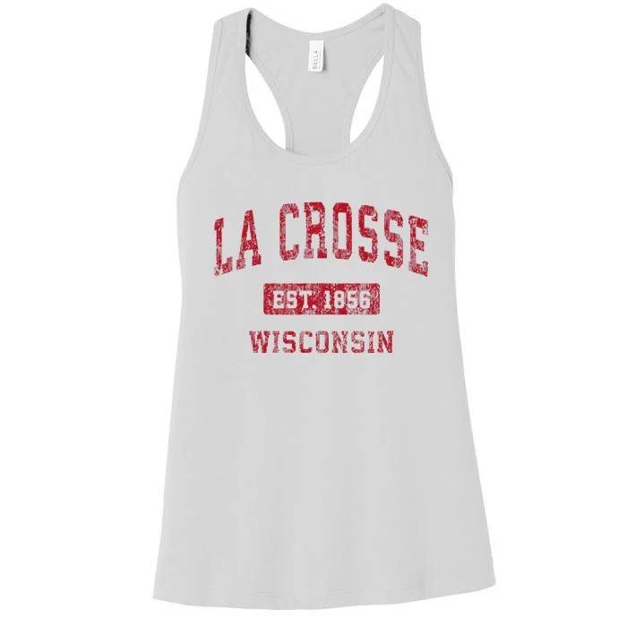 La Crosse Wisconsin Wi Vintage Sports Design Women's Racerback Tank