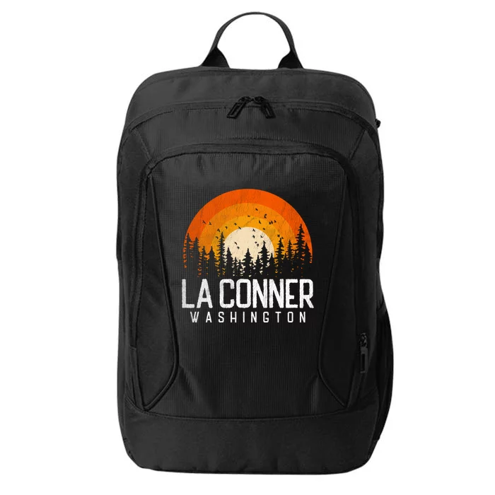 La Conner Washington Wa Gift Retro 70s 80s 90s Vintage Gift City Backpack