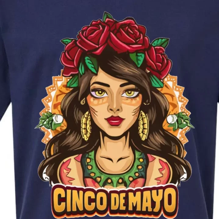 La Catrina Women Dia De Los Muertos Cinco De Mayo Latina Sueded Cloud Jersey T-Shirt