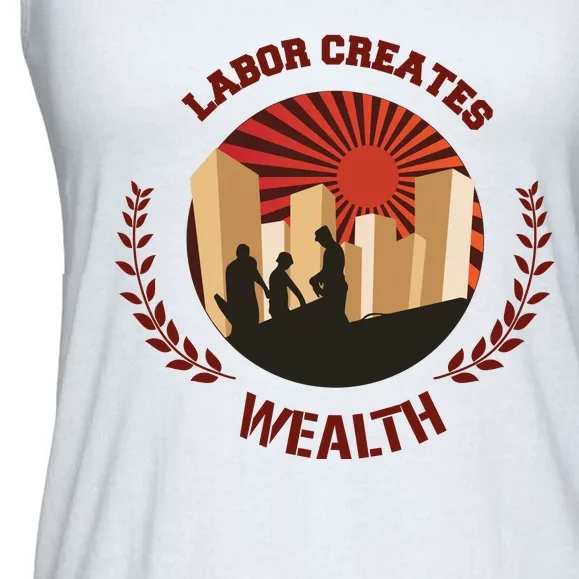 Labor Creats Wealth Ladies Essential Flowy Tank