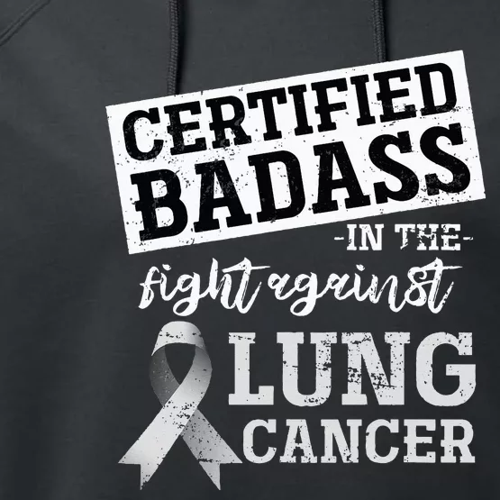 Lung Cancer Warrior Gift Funny Lung Cancer Awareness Performance Fleece Hoodie