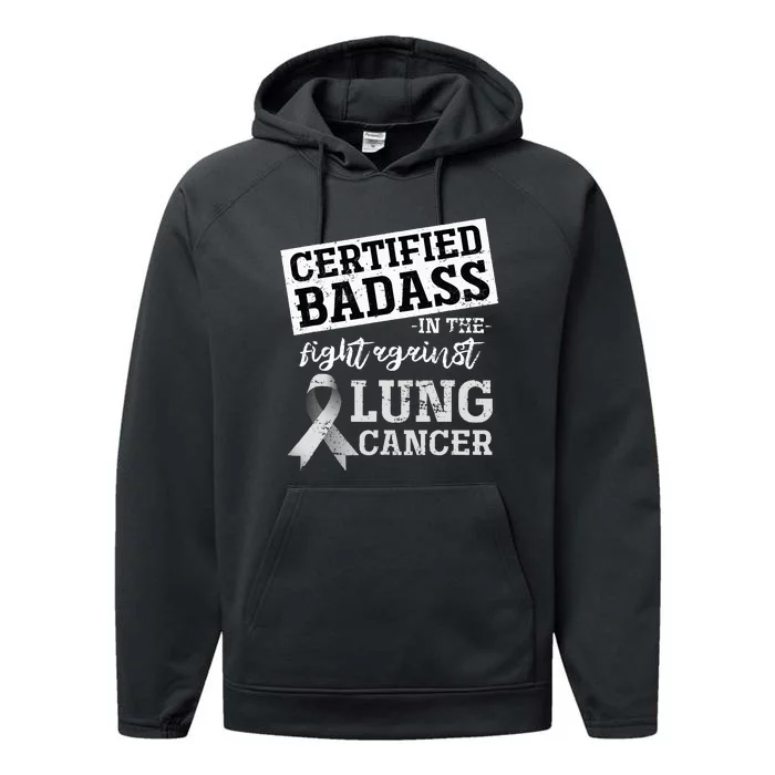 Lung Cancer Warrior Gift Funny Lung Cancer Awareness Performance Fleece Hoodie