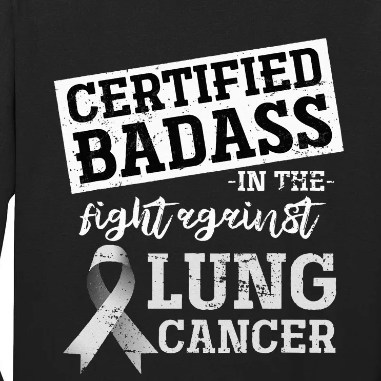 Lung Cancer Warrior Gift Funny Lung Cancer Awareness Tall Long Sleeve T-Shirt