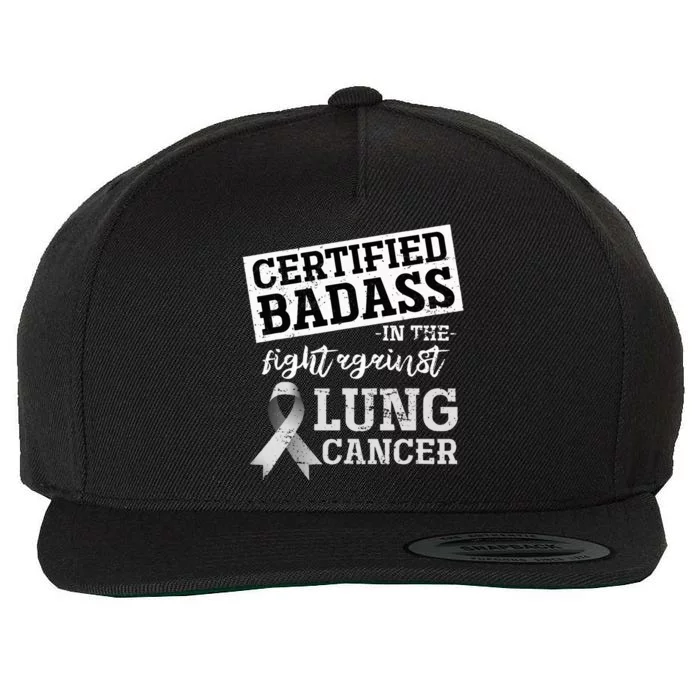 Lung Cancer Warrior Gift Funny Lung Cancer Awareness Wool Snapback Cap