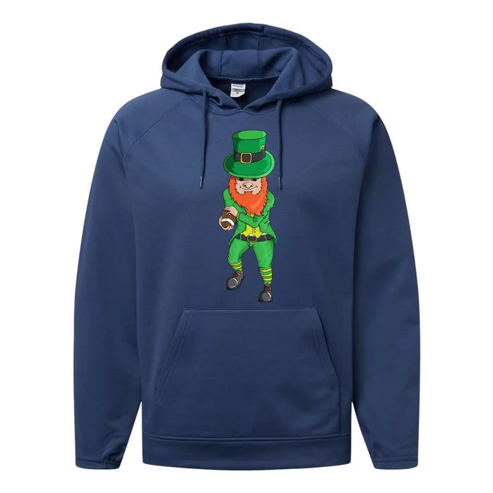 Leprechaun Costume With Football Holiday Station Playoff Cool Gift Performance Fleece Hoodie