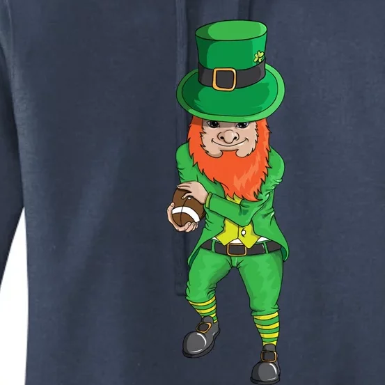 Leprechaun Costume With Football Holiday Station Playoff Cool Gift Women's Pullover Hoodie