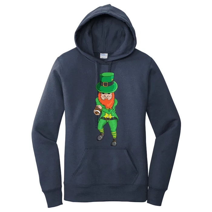 Leprechaun Costume With Football Holiday Station Playoff Cool Gift Women's Pullover Hoodie