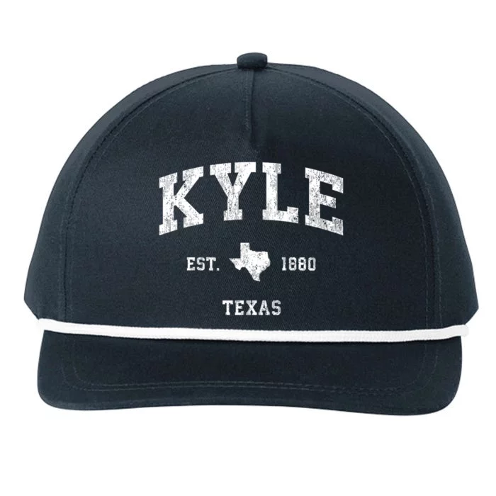 Kyle Texas TX Vintage Established Athletic Sports Design Snapback Five-Panel Rope Hat