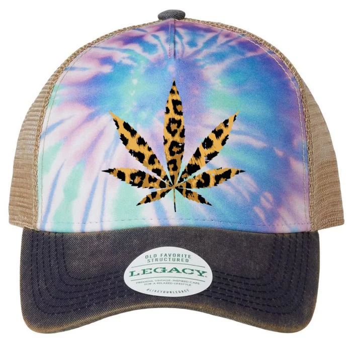 Leopard Cheetah Weed Cannabis Marijuana 420 Thc Stoner Gift Legacy Tie Dye Trucker Hat