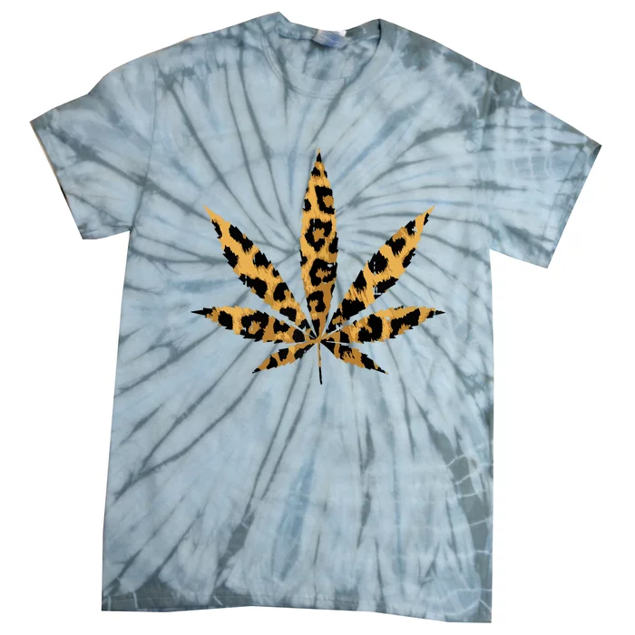 Leopard Cheetah Weed Cannabis Marijuana 420 Thc Stoner Gift Tie-Dye T-Shirt