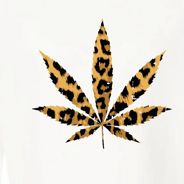 Leopard Cheetah Weed Cannabis Marijuana 420 Thc Stoner Gift Cropped Pullover Crew