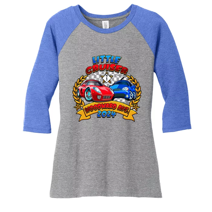 Little Cruiser Woodward Ave 2024 Kid Design Women's Tri-Blend 3/4-Sleeve Raglan Shirt