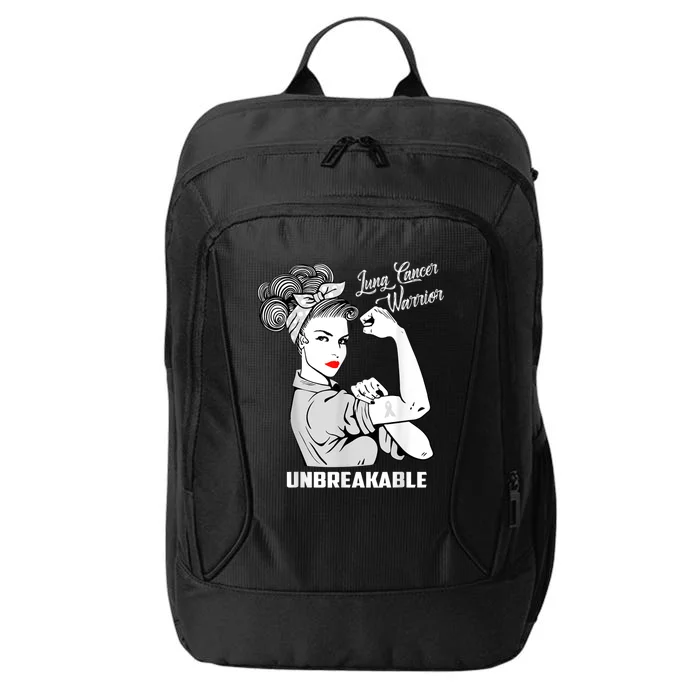 Lung Cancer Warrior Unbreakable Gift Awareness Gifgift City Backpack