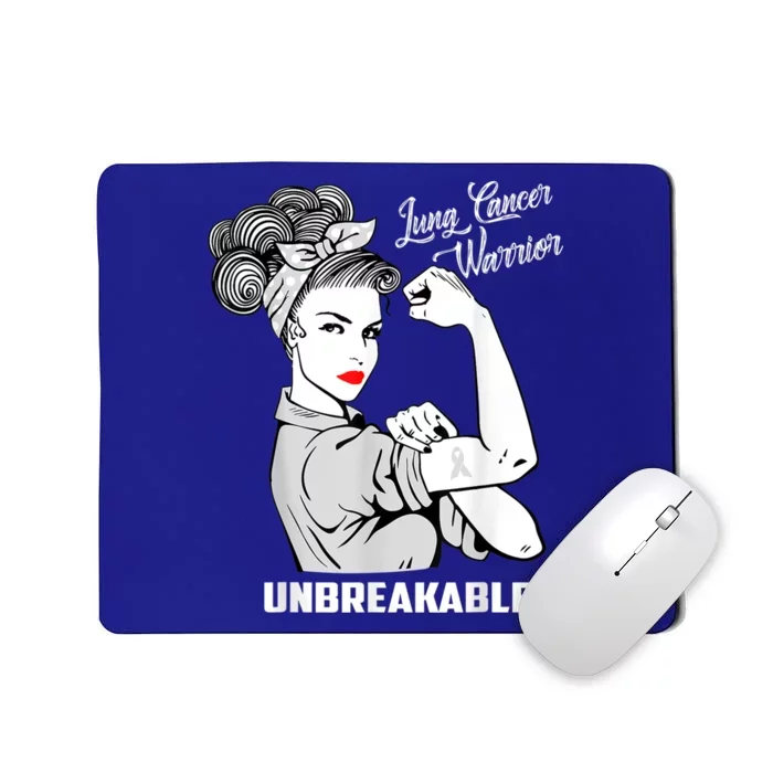 Lung Cancer Warrior Unbreakable Gift Awareness Gifgift Mousepad