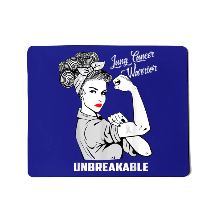 Lung Cancer Warrior Unbreakable Gift Awareness Gifgift Mousepad