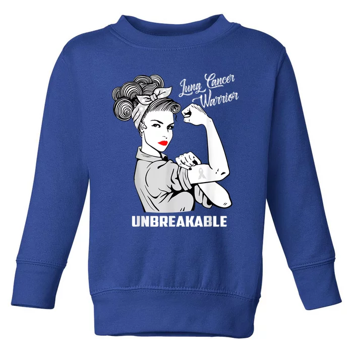 Lung Cancer Warrior Unbreakable Gift Awareness Gifgift Toddler Sweatshirt