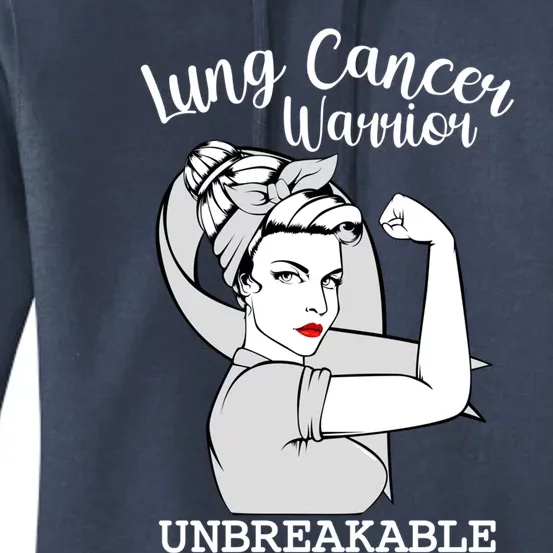 Lung Cancer Warrior Unbreakable Strong Awareness Cute Gift Women's Pullover Hoodie