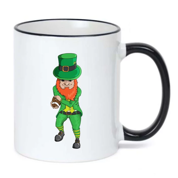 Leprechaun Costume With Football Holiday Station Playoff Funny Gift Black Color Changing Mug