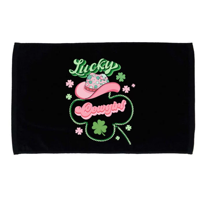 Lucky Cowgirl Western St Patricks Day Women Cowboy Hat Microfiber Hand Towel