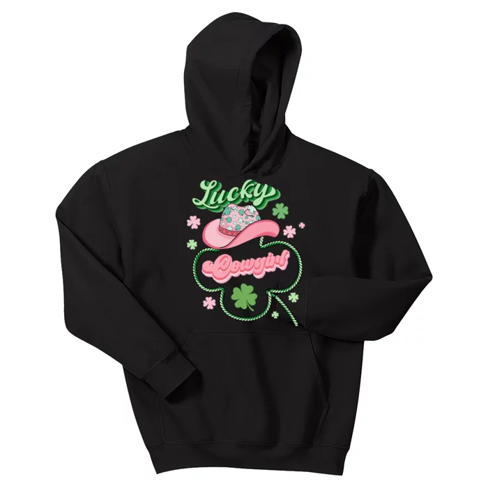 Lucky Cowgirl Western St Patricks Day Women Cowboy Hat Kids Hoodie