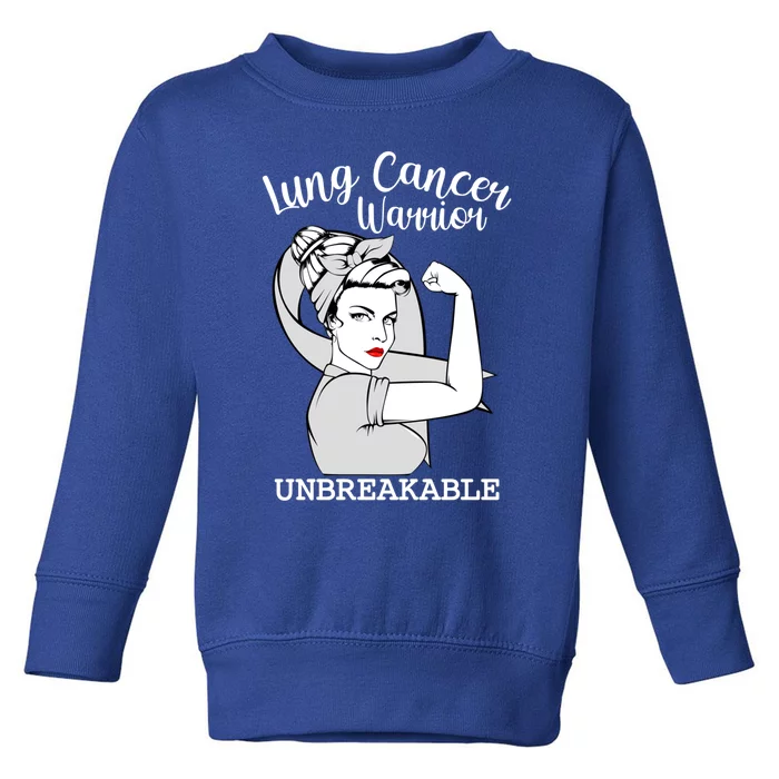 Lung Cancer Warrior Unbreakable Strong Awareness Gift Toddler Sweatshirt