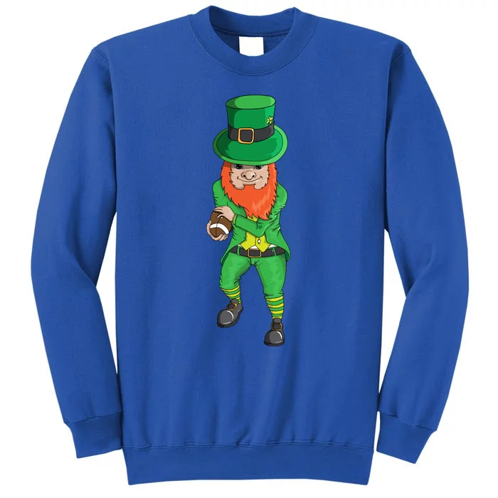 Leprechaun Costume With Football Holiday Station Playoff Cute Gift Tall Sweatshirt