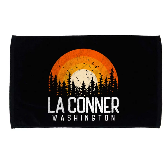 La Conner Washington Wa Great Gift Retro 70s 80s 90s Vintage Gift Microfiber Hand Towel