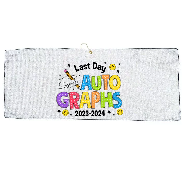 Last Day Autographs Peace Out School Large Microfiber Waffle Golf Towel