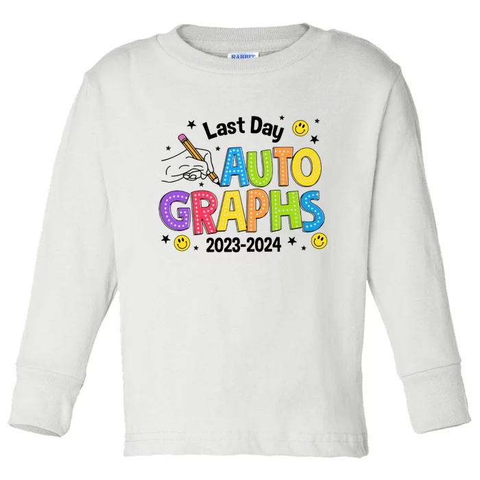 Last Day Autographs Peace Out School Toddler Long Sleeve Shirt