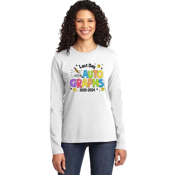 Last Day Autographs Peace Out School Ladies Long Sleeve Shirt