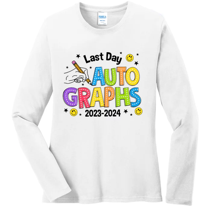 Last Day Autographs Peace Out School Ladies Long Sleeve Shirt