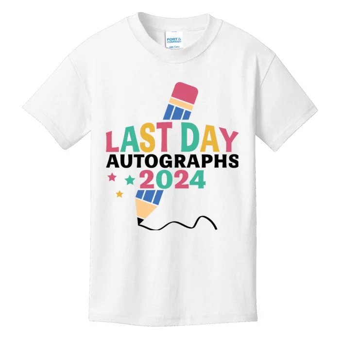 Last Day Autographs 2024 End Of School Kids T-Shirt