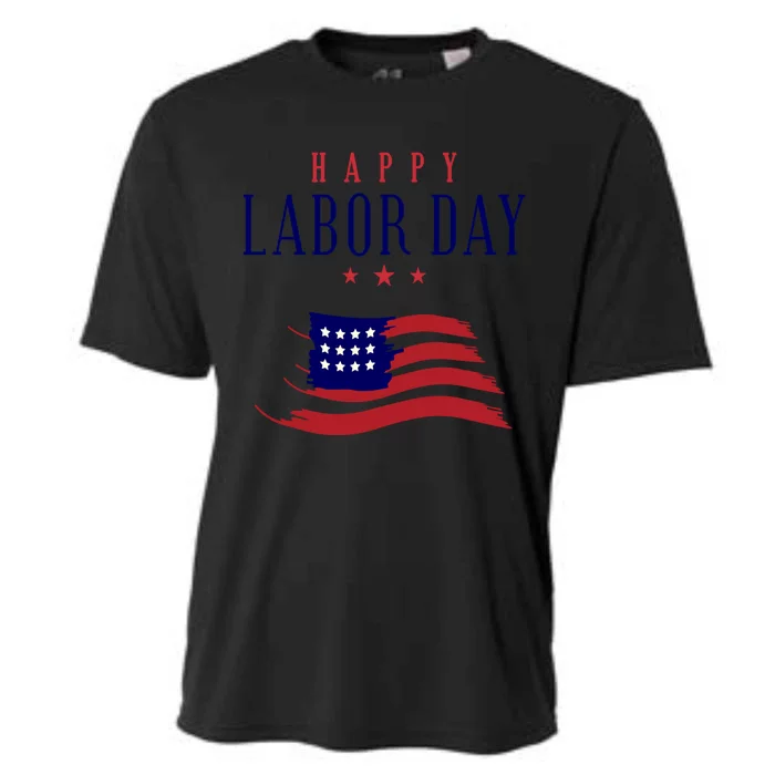 Labor Day American Flag Patriotic Gift Cooling Performance Crew T-Shirt