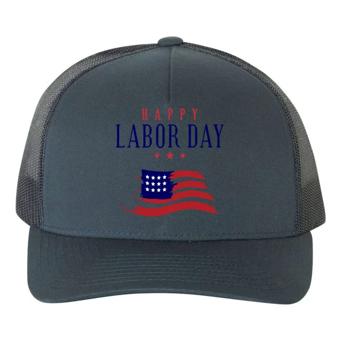 Labor Day American Flag Patriotic Gift Yupoong Adult 5-Panel Trucker Hat